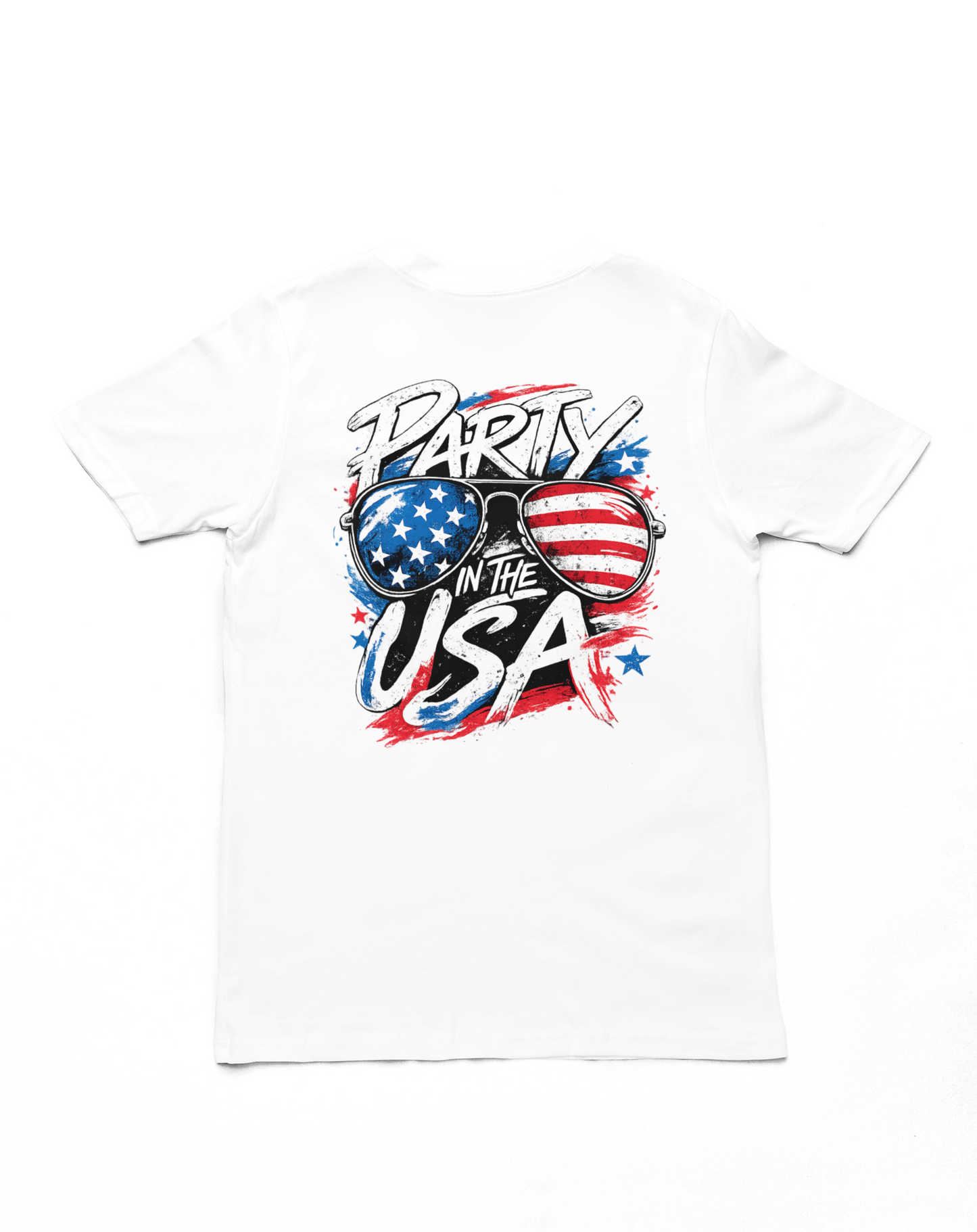 Party In The USA Patriotic Sunglasses Graphic T-Shirt – Bold 4th of July Streetwear Tee