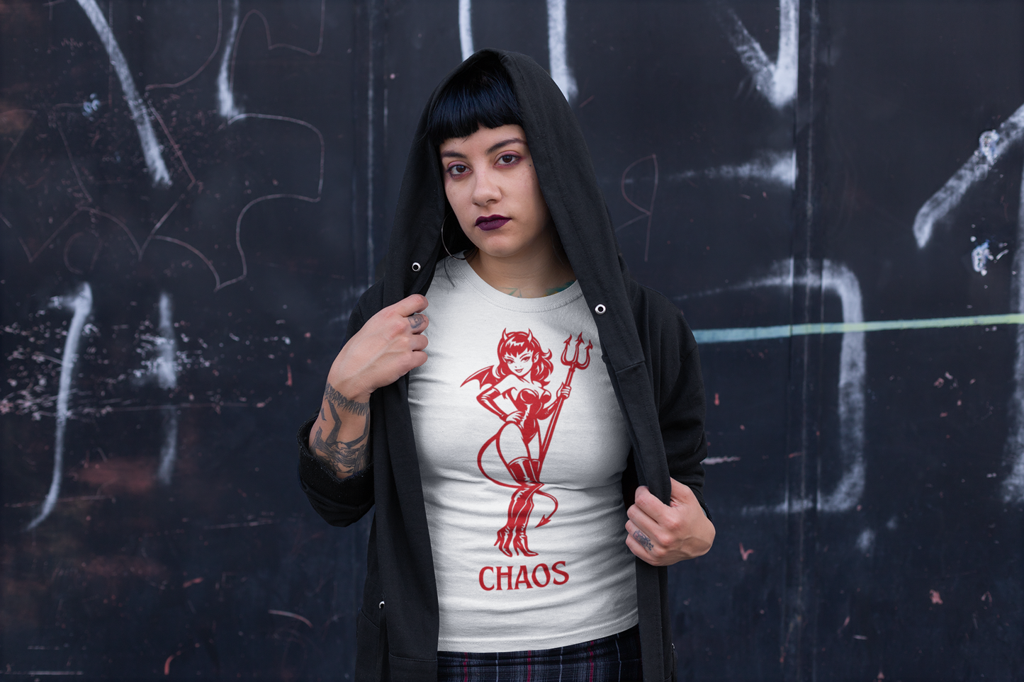 She Devil Graphic Tee, Bold Streetwear, Cotton Blend