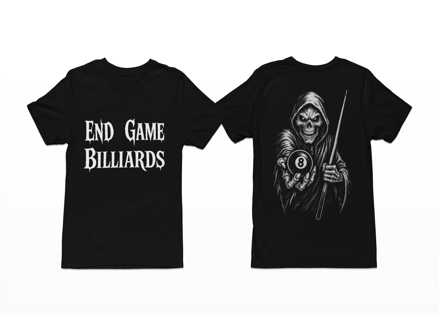 End Game Billiards – Grim Hustler 8 Ball Tee