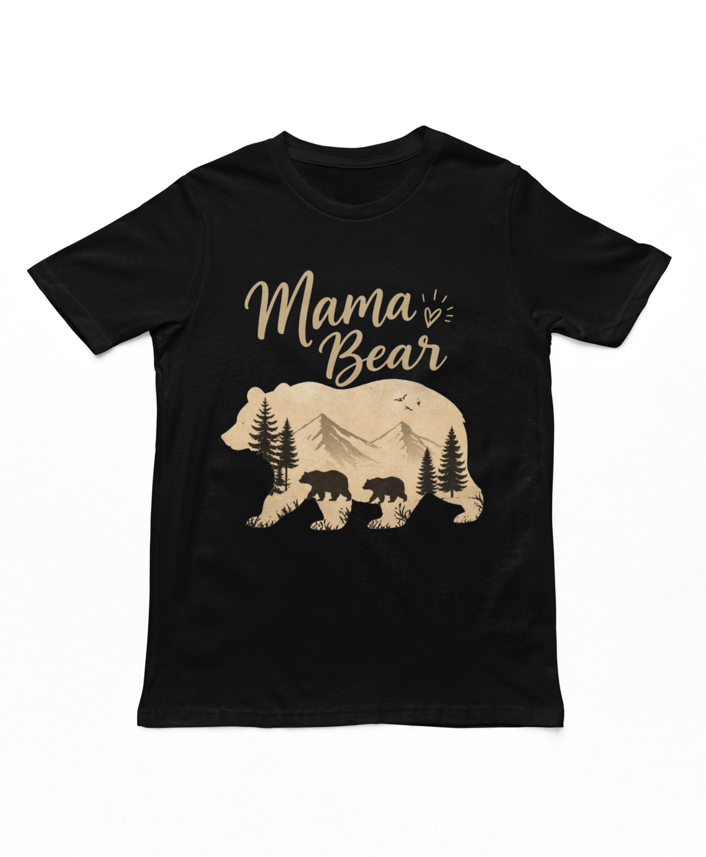 Mama Bear Shirt for Women, Bear Silhouette Graphic Tee, Rustic Mountain Nature T-Shirt, Motherhood Shirt, Wildlife Mama Tee, Gift for Mom