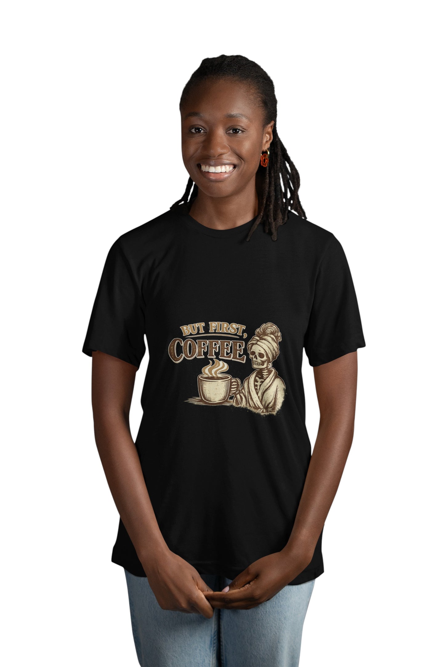 But First, Coffee T-Shirt | Vintage Coffee Lover Tee | Cozy Retro Funny Graphic Shirt