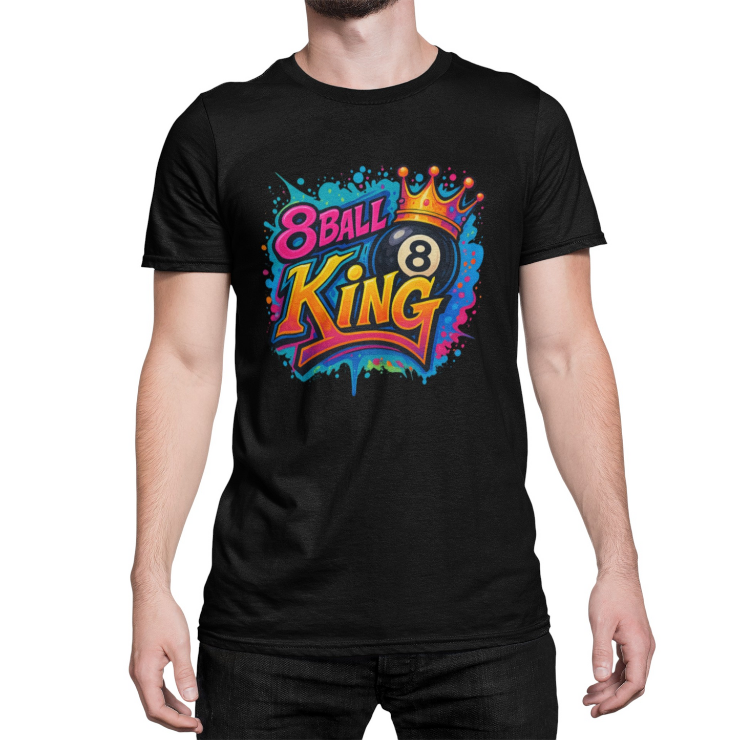 Graffiti Style 8 Ball King T-Shirt | Pool Billiards Streetwear Tee