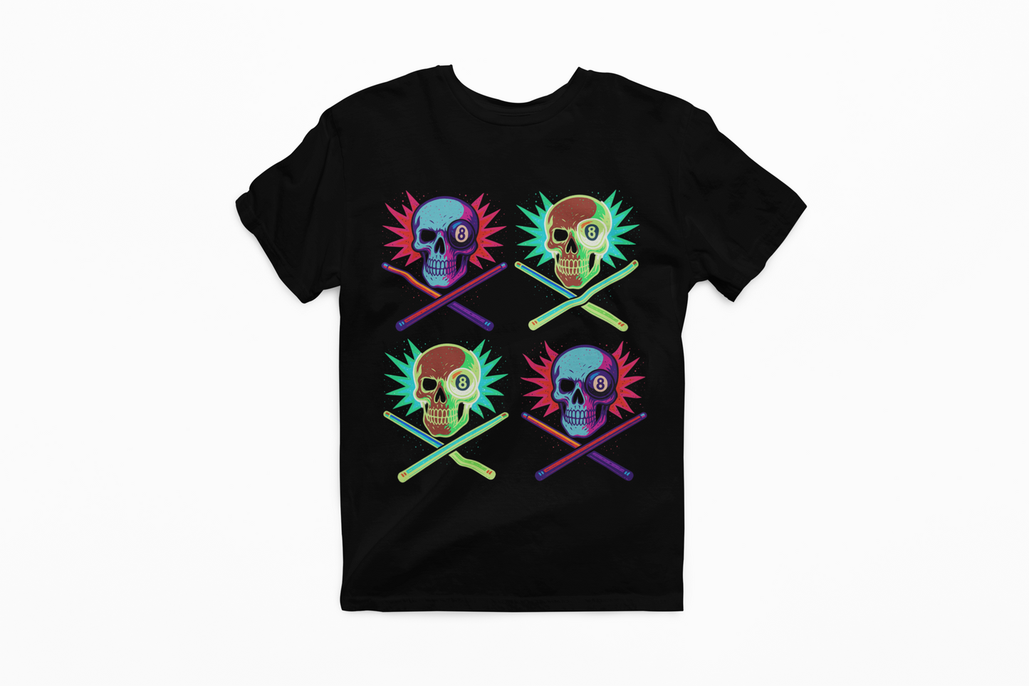 Mosaic Skull 8 Ball T-Shirt – Unisex Graphic Tee
