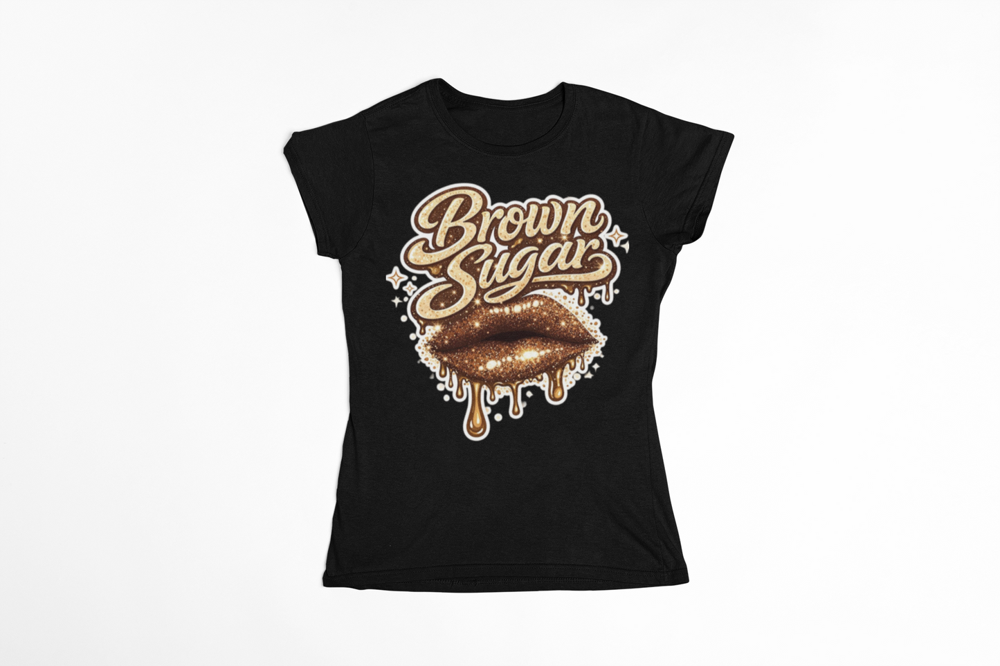 Brown Sugar Lips Graphic Tee, Dripping Lips Shirt, Brown Sugar Aesthetic Shirt, Melting Sugar Lips T-Shirt, Trendy Statement Tee for Women