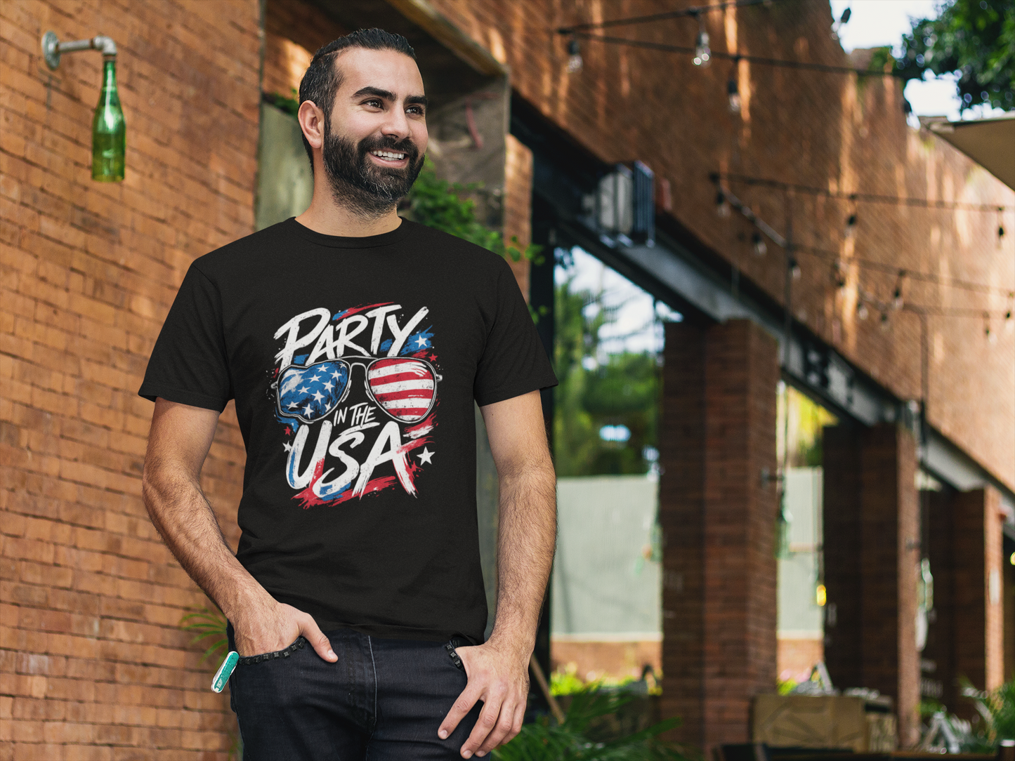 Party In The USA Patriotic Sunglasses Graphic T-Shirt – Bold 4th of July Streetwear Tee