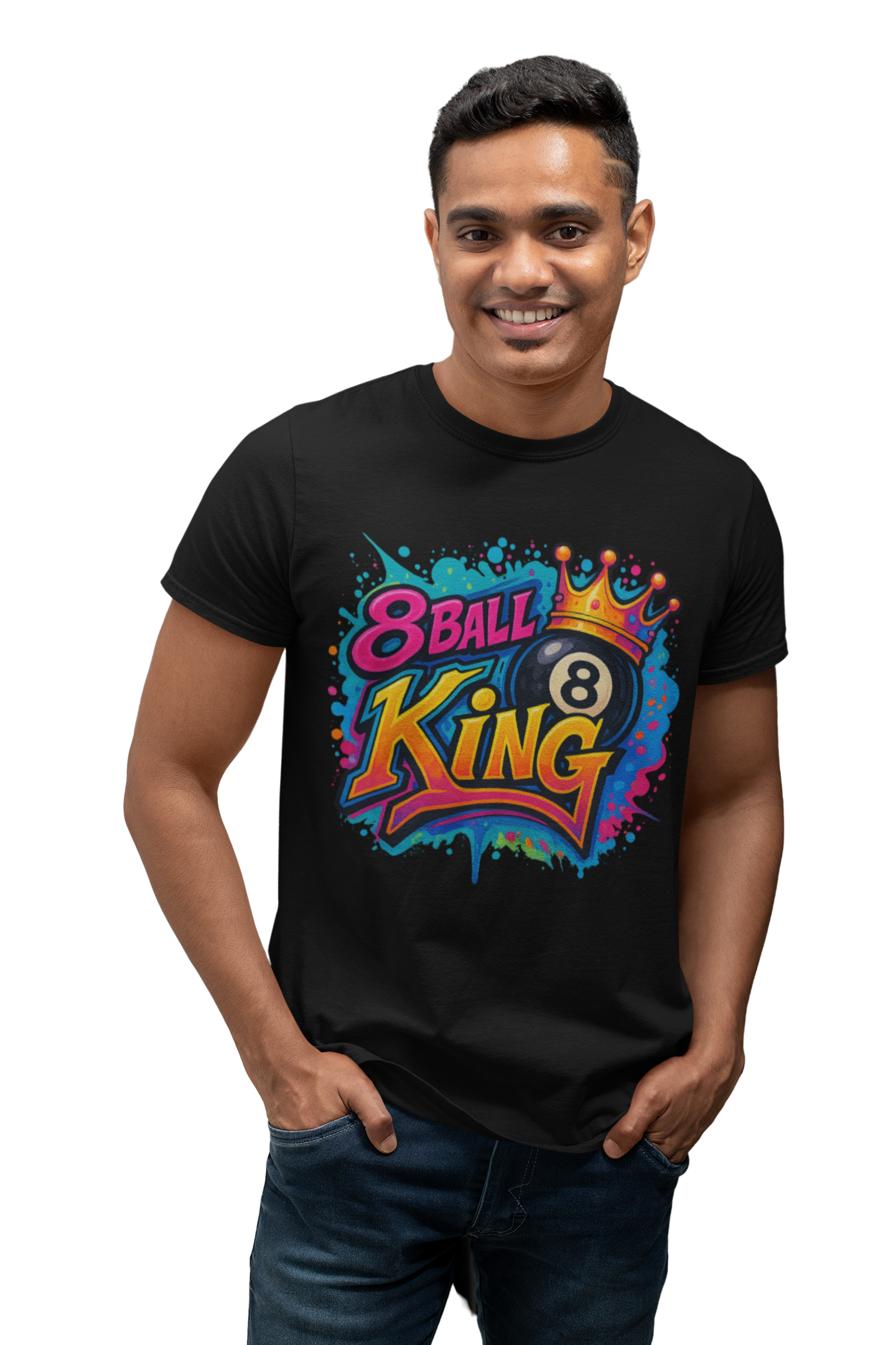 Graffiti Style 8 Ball King T-Shirt | Pool Billiards Streetwear Tee