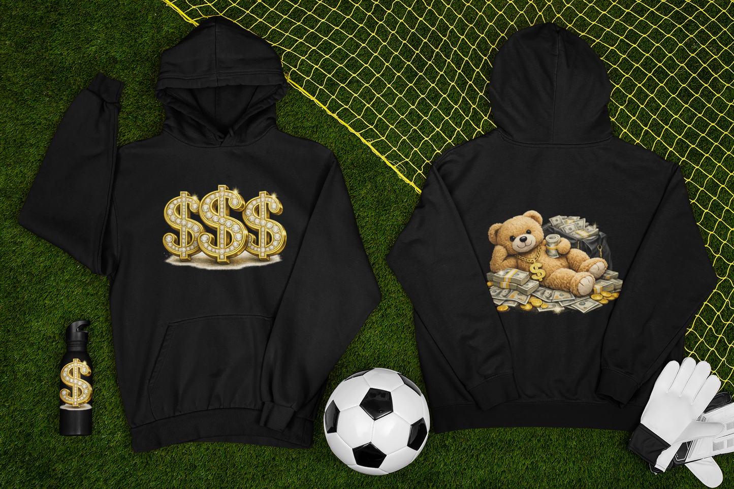 Money Bear Hoodie Urban Hustle Sweatshirt Hip Hop Style Unisex Hoodie