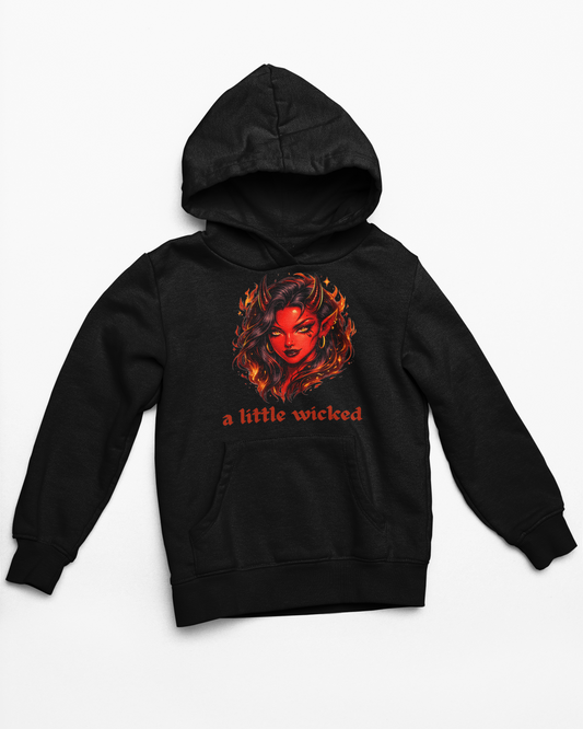 A Little Wicked Hoodie, Gothic Graphic Hoodie, Edgy Streetwear Sweatshirt, Alternative Fashion Pullover