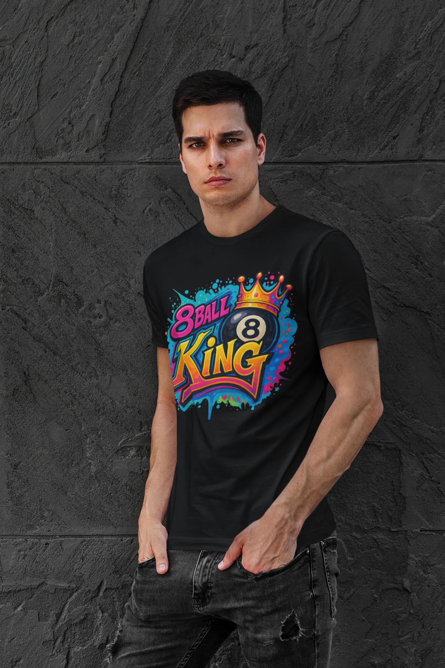 Graffiti Style 8 Ball King T-Shirt | Pool Billiards Streetwear Tee