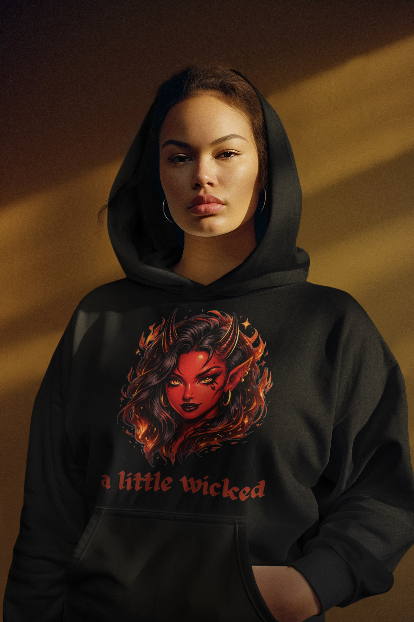 A Little Wicked Hoodie, Gothic Graphic Hoodie, Edgy Streetwear Sweatshirt, Alternative Fashion Pullover