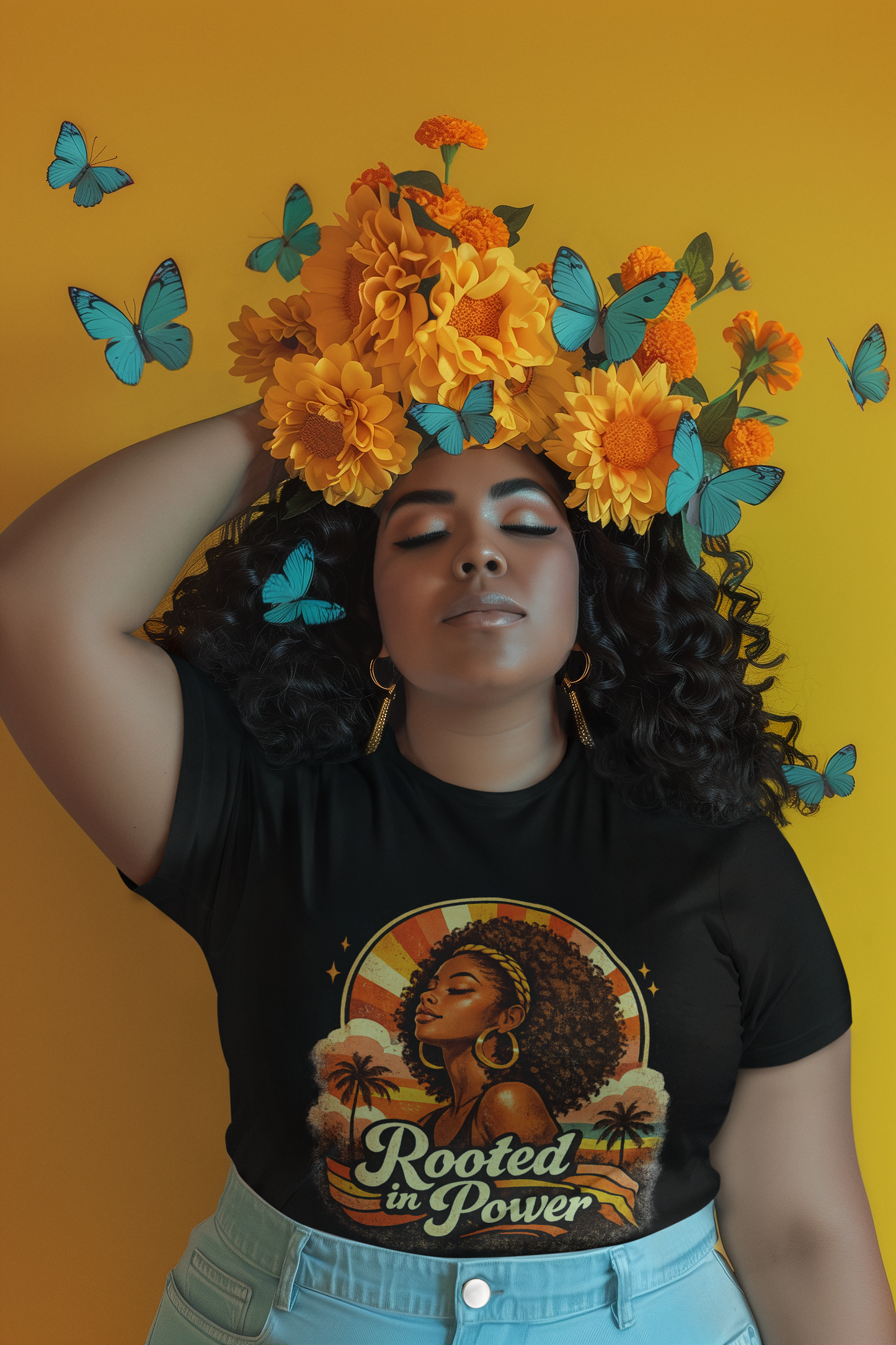 Vintage Black Woman Graphic T-Shirt, 70s Retro Streetwear Tee