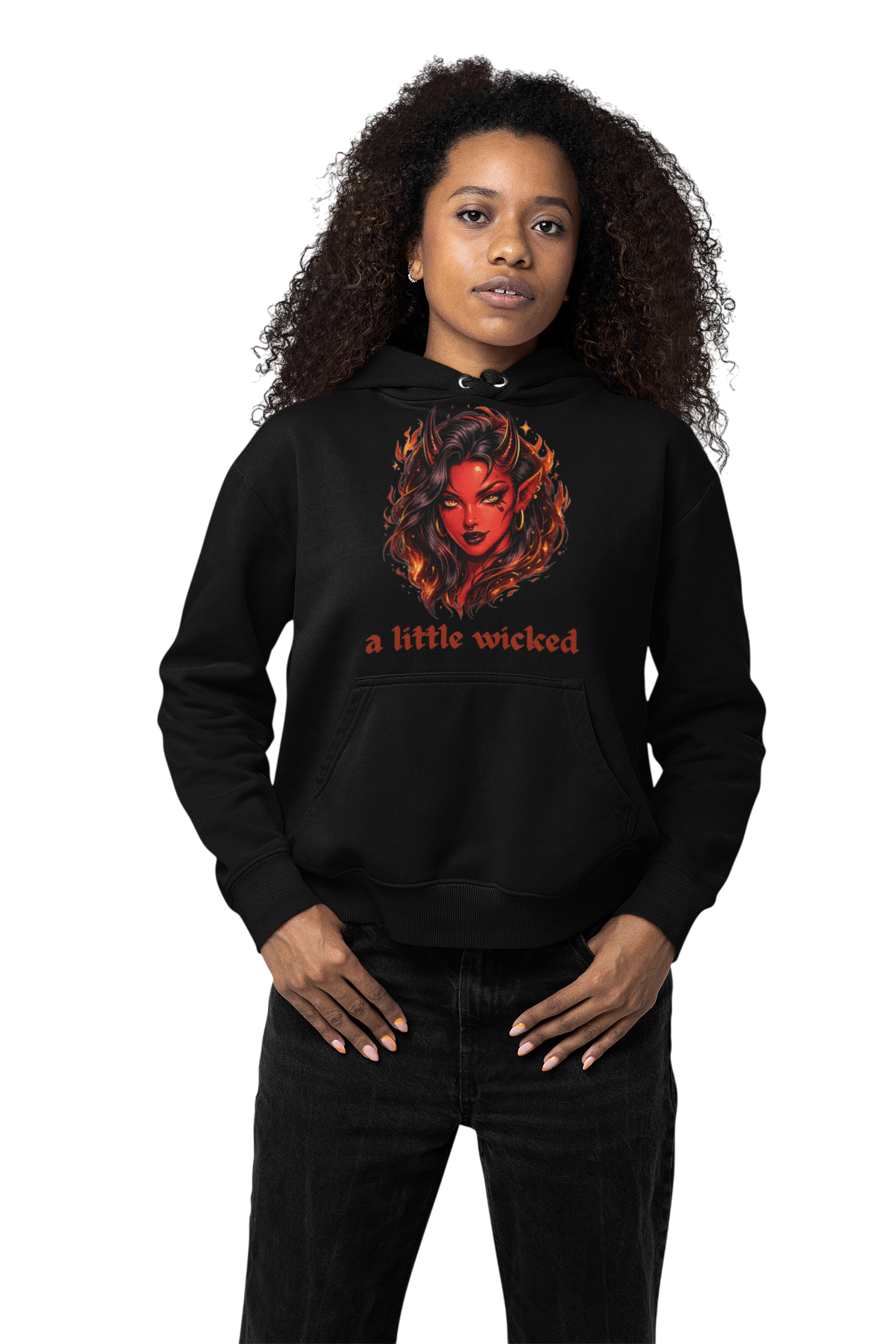 A Little Wicked Hoodie, Gothic Graphic Hoodie, Edgy Streetwear Sweatshirt, Alternative Fashion Pullover