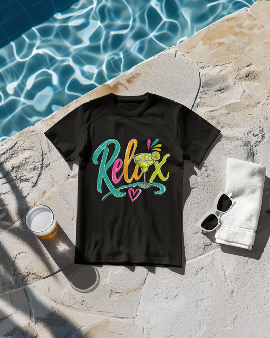 Relax Summer Shirt Design Margarita Graphic, Tropical Vacation Vibes