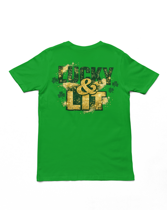 Lucky & Lit St. Patrick’s Day Shirt – Funny Irish Drinking Party Tee