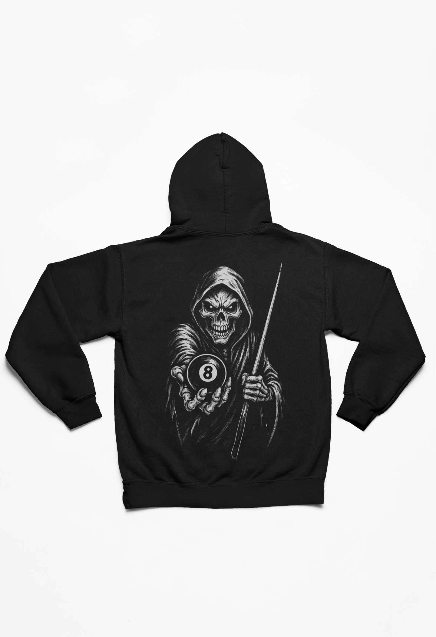 Skeleton 8 Ball Heavyweight Hoodie | Pool Billiards Graphic Pullover