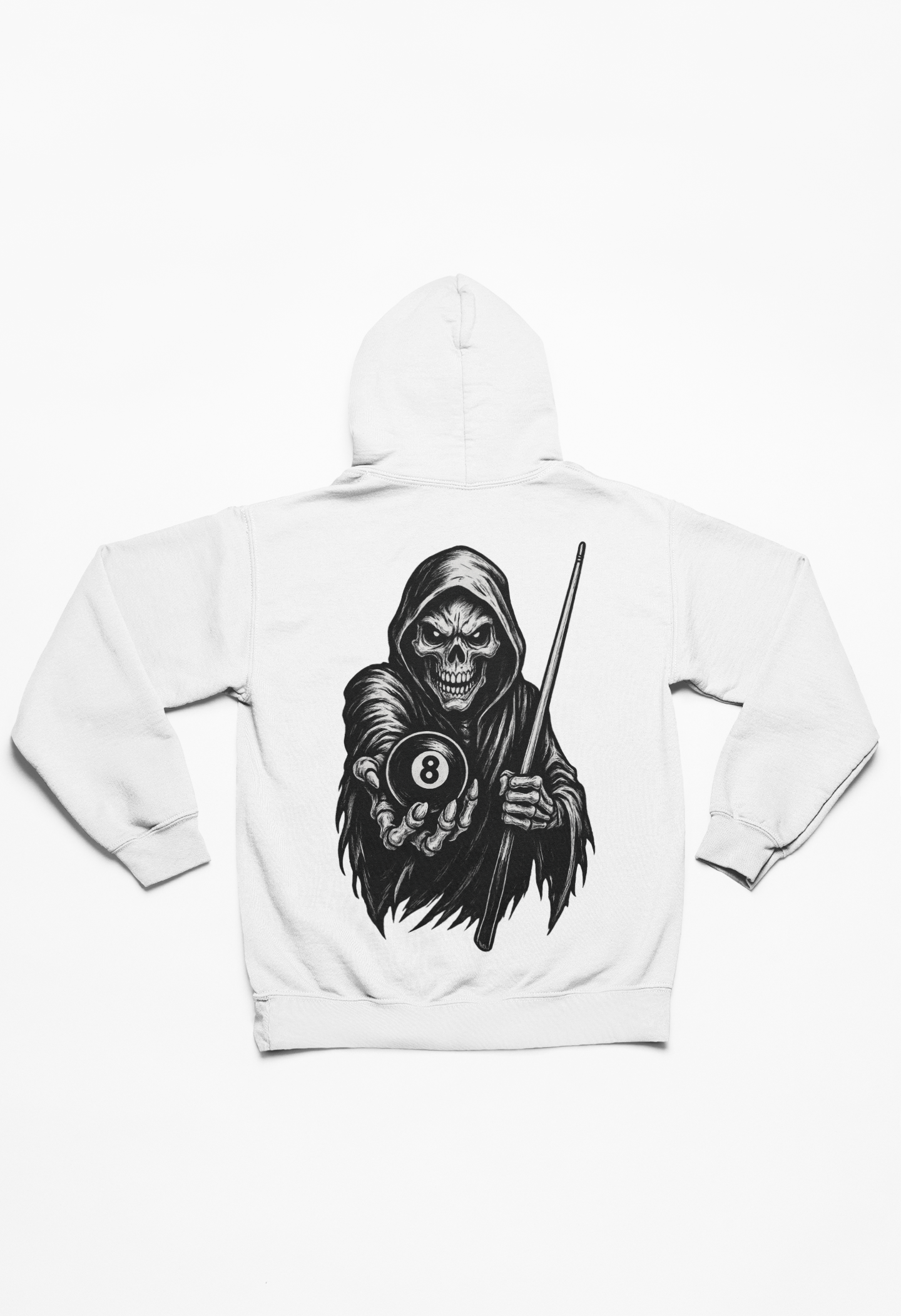 Skeleton 8 Ball Heavyweight Hoodie | Pool Billiards Graphic Pullover