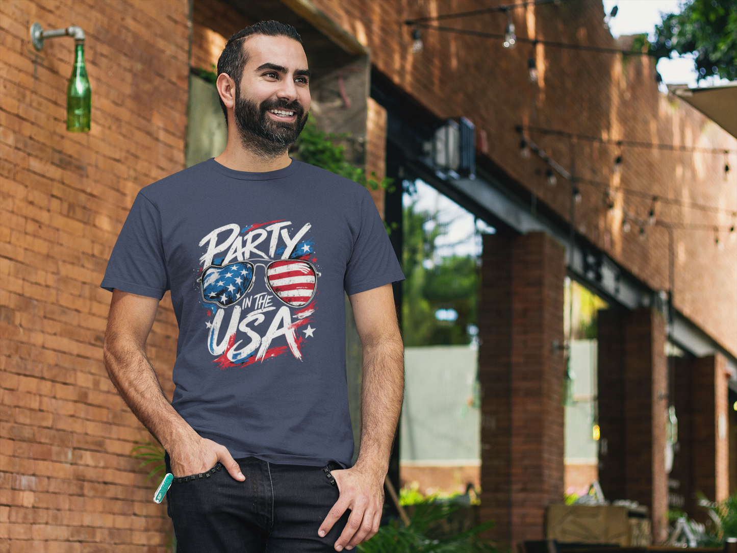 Party In The USA Patriotic Sunglasses Graphic T-Shirt – Bold 4th of July Streetwear Tee