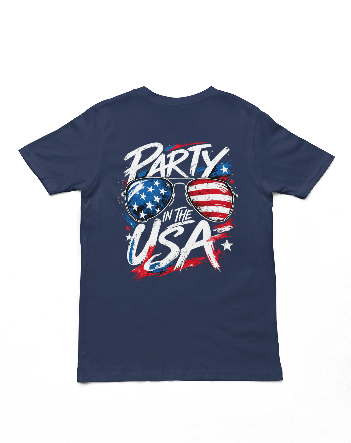 Party In The USA Patriotic Sunglasses Graphic T-Shirt – Bold 4th of July Streetwear Tee