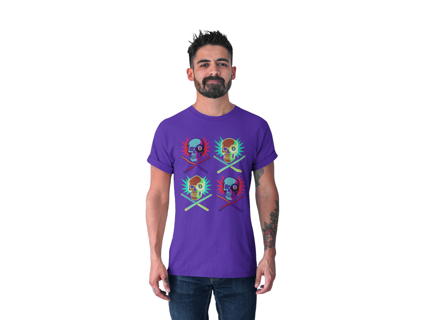 Mosaic Skull 8 Ball T-Shirt – Unisex Graphic Tee