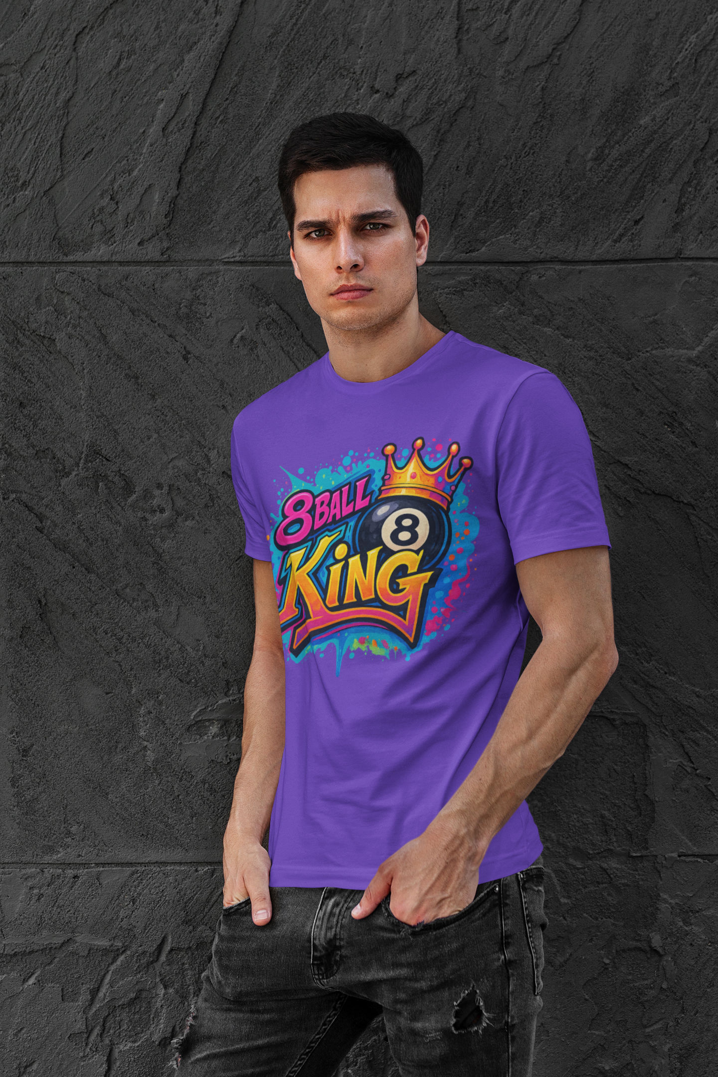 Graffiti Style 8 Ball King T-Shirt | Pool Billiards Streetwear Tee