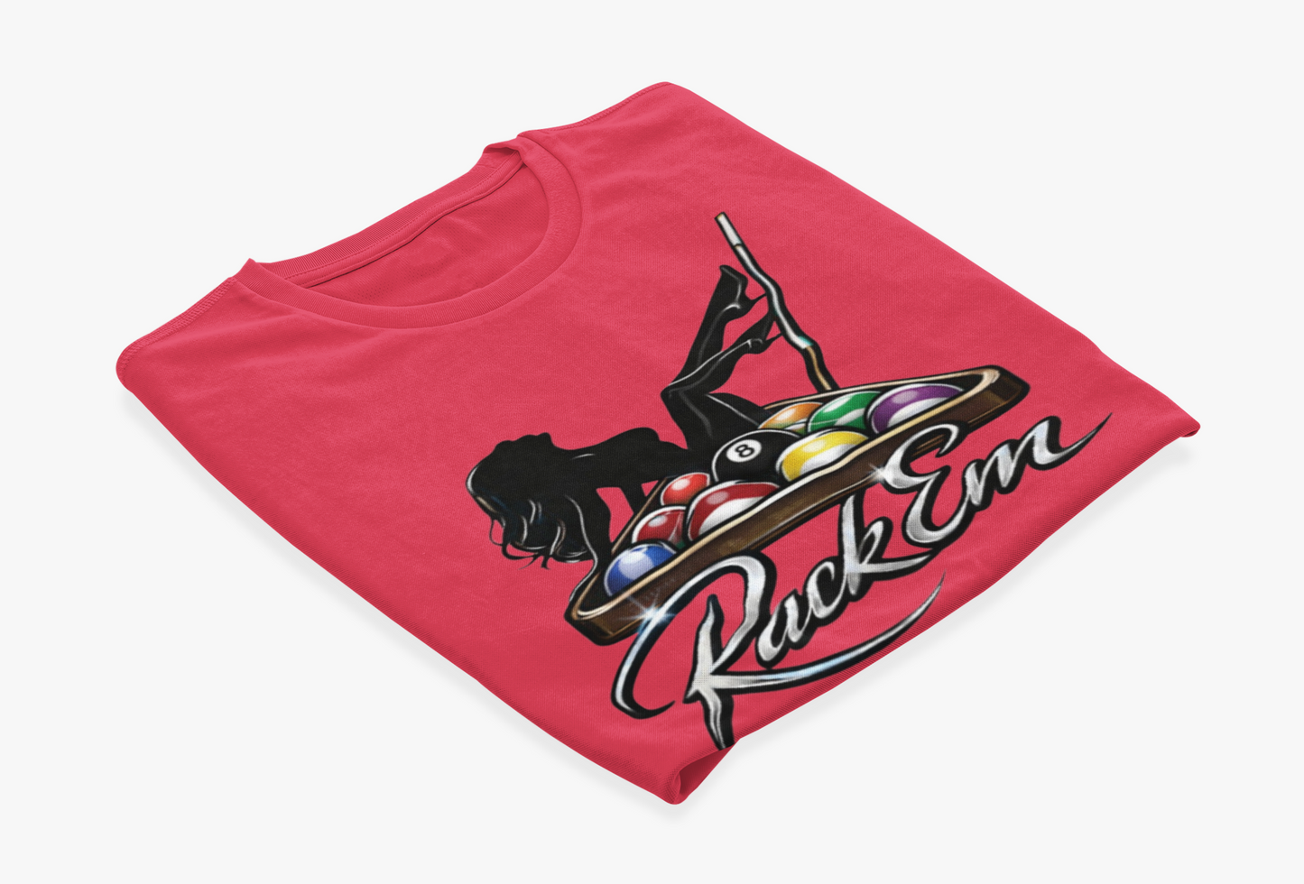 Rack Em Pool Shirt – Women’s Billiards Graphic Tee