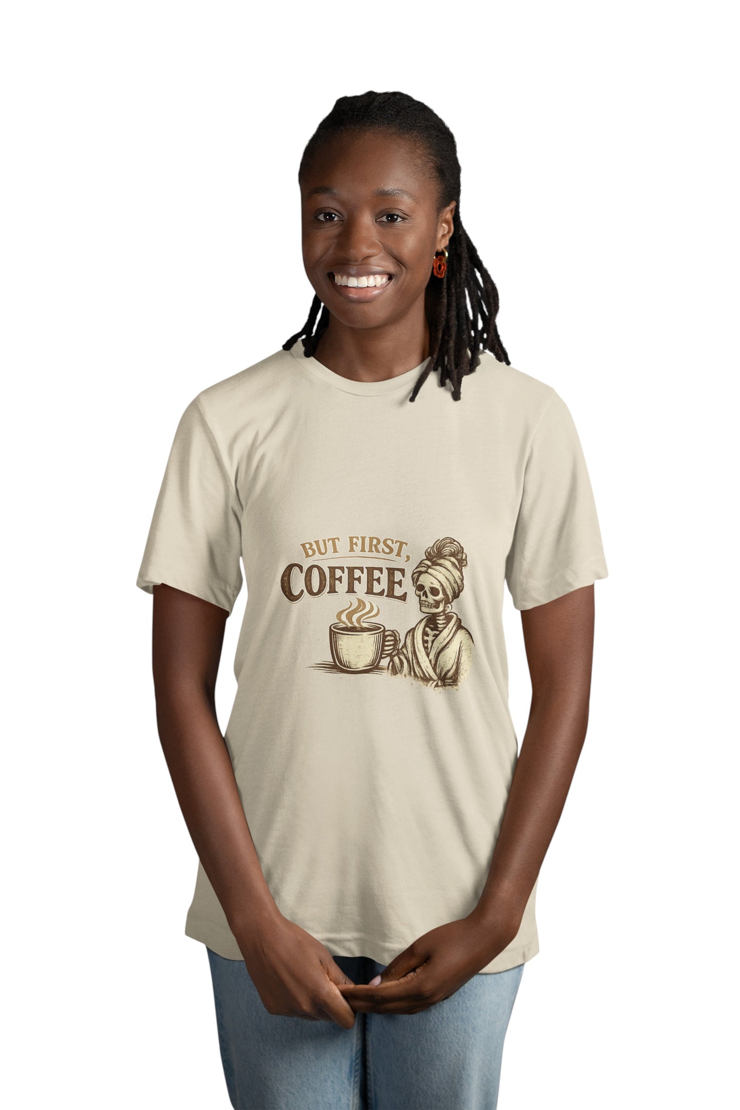 But First, Coffee T-Shirt | Vintage Coffee Lover Tee | Cozy Retro Funny Graphic Shirt