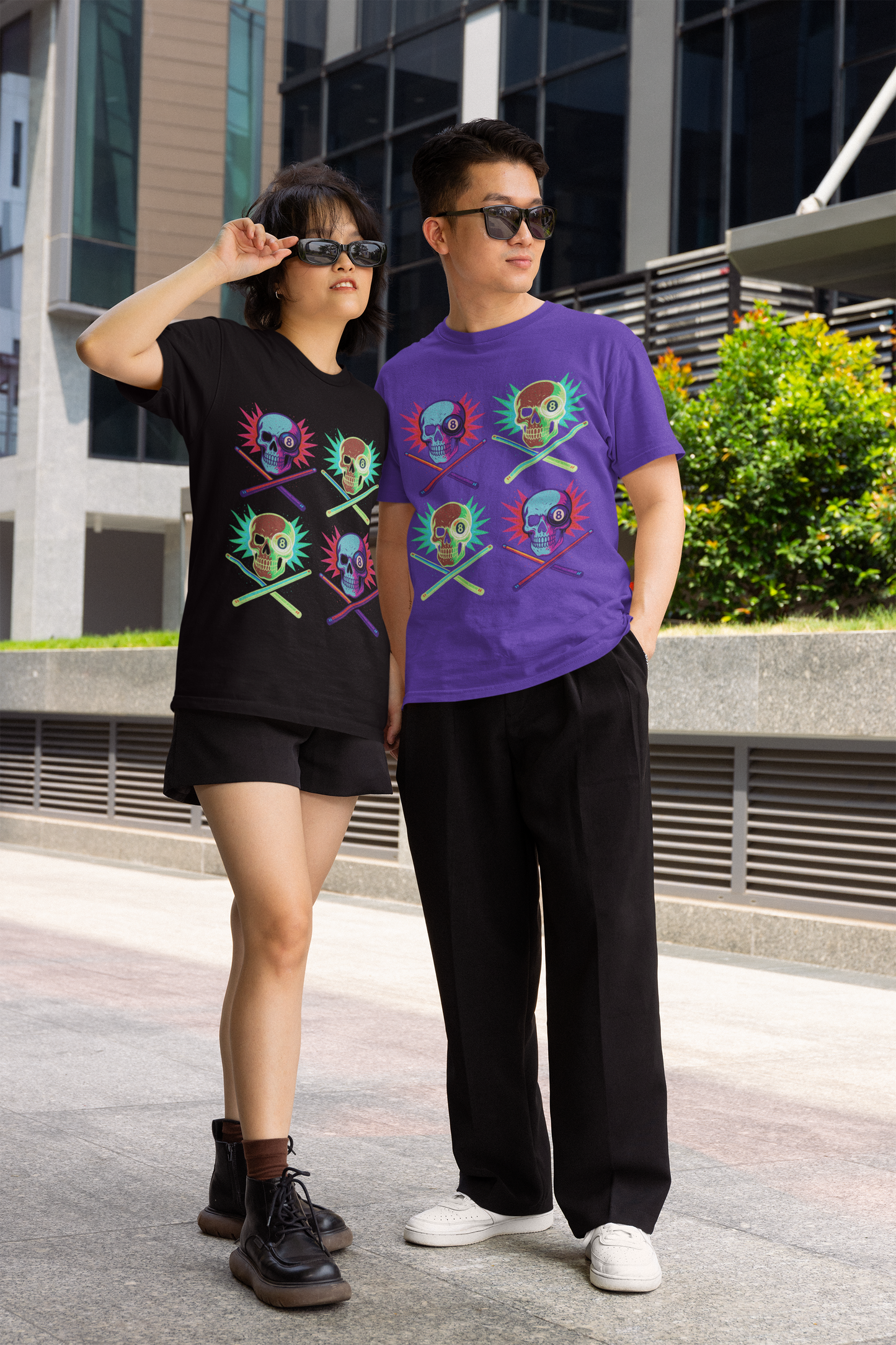 Mosaic Skull 8 Ball T-Shirt – Unisex Graphic Tee