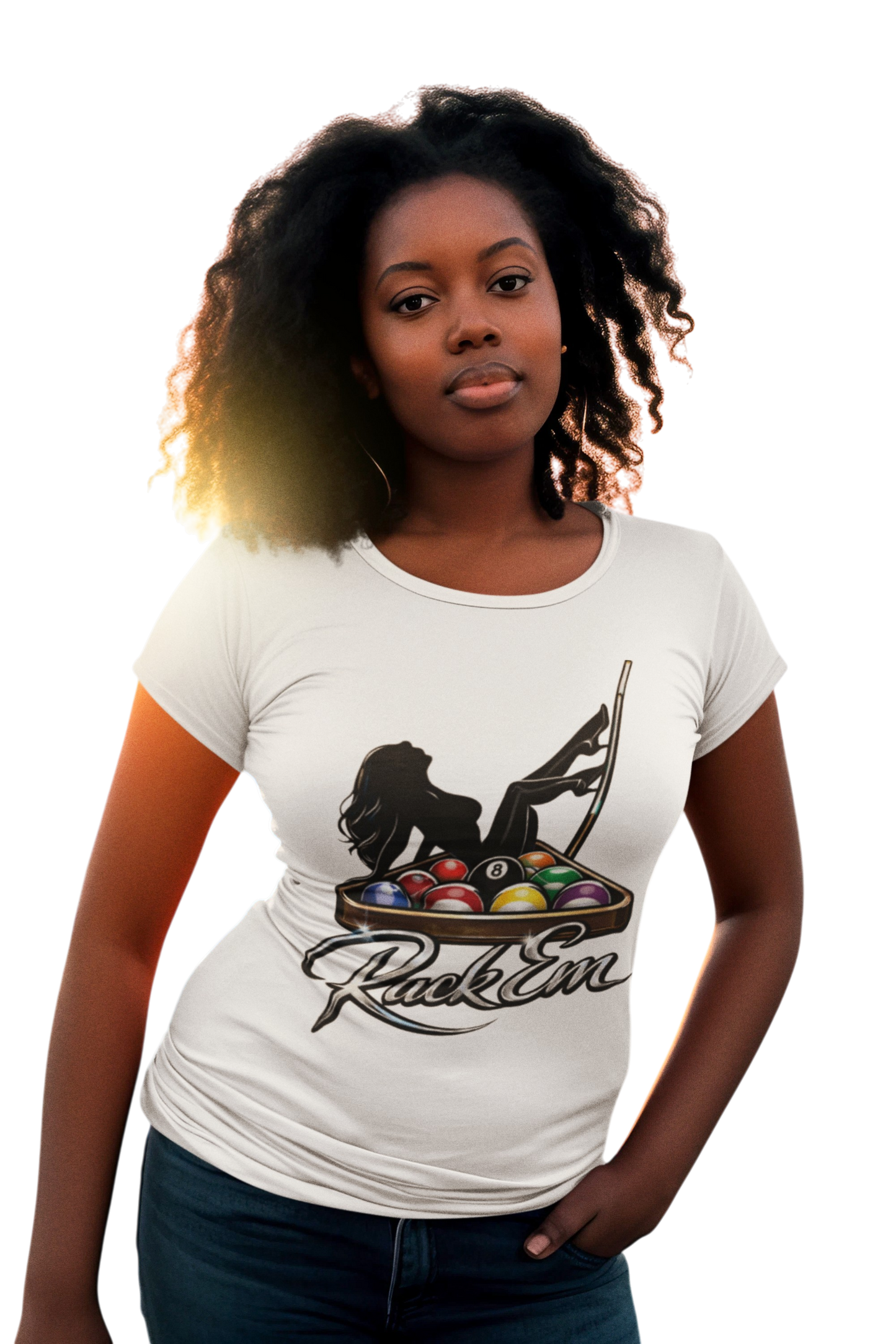 Rack Em Pool Shirt – Women’s Billiards Graphic Tee