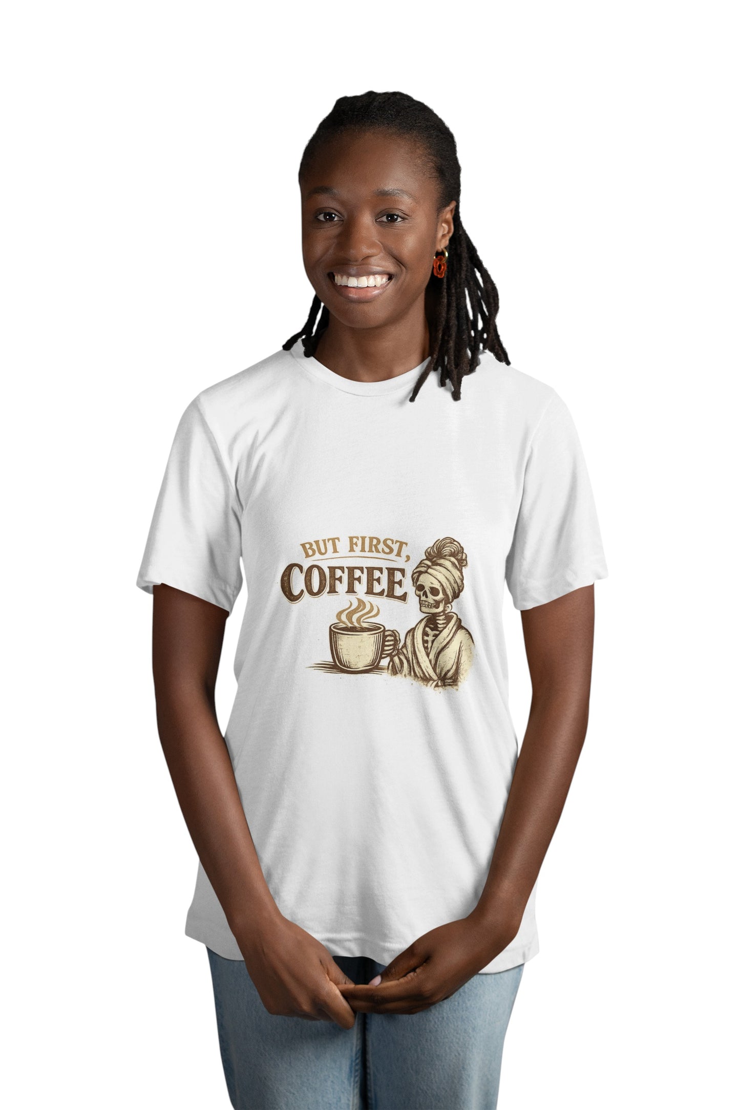 But First, Coffee T-Shirt | Vintage Coffee Lover Tee | Cozy Retro Funny Graphic Shirt