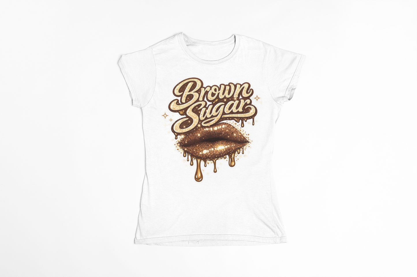 Brown Sugar Lips Graphic Tee, Dripping Lips Shirt, Brown Sugar Aesthetic Shirt, Melting Sugar Lips T-Shirt, Trendy Statement Tee for Women