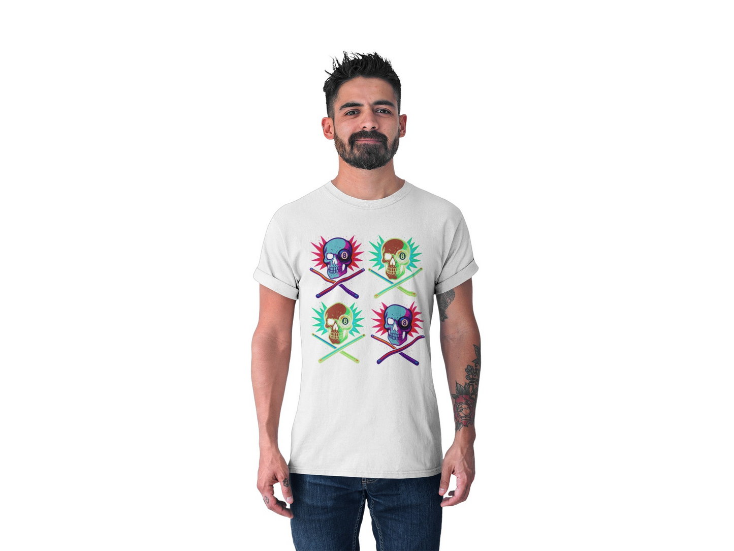 Mosaic Skull 8 Ball T-Shirt – Unisex Graphic Tee