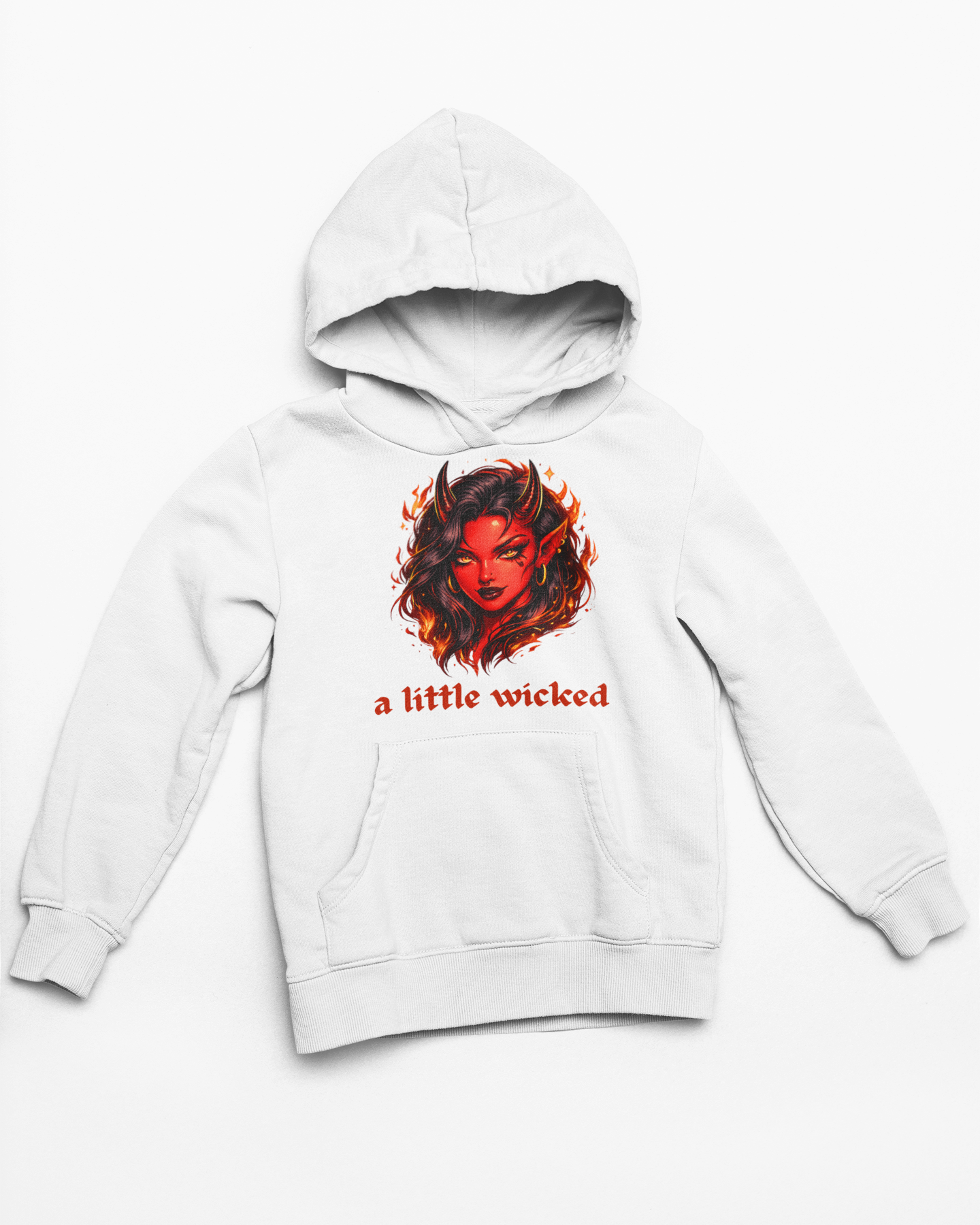 A Little Wicked Hoodie, Gothic Graphic Hoodie, Edgy Streetwear Sweatshirt, Alternative Fashion Pullover