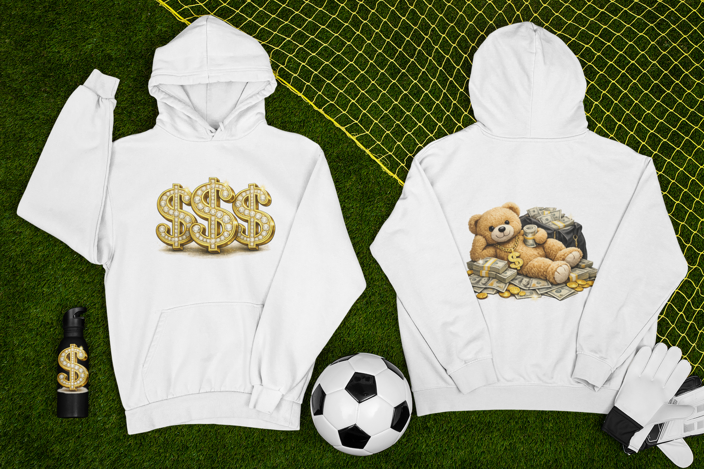 Money Bear Hoodie Urban Hustle Sweatshirt Hip Hop Style Unisex Hoodie