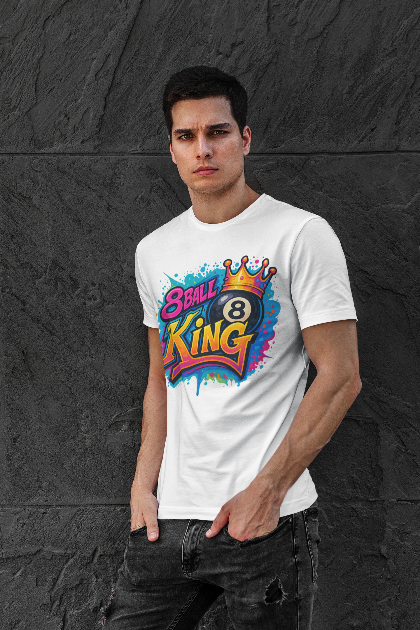 Graffiti Style 8 Ball King T-Shirt | Pool Billiards Streetwear Tee