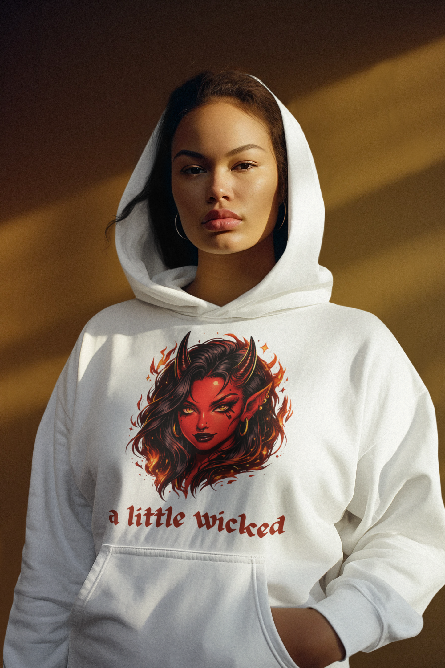 A Little Wicked Hoodie, Gothic Graphic Hoodie, Edgy Streetwear Sweatshirt, Alternative Fashion Pullover