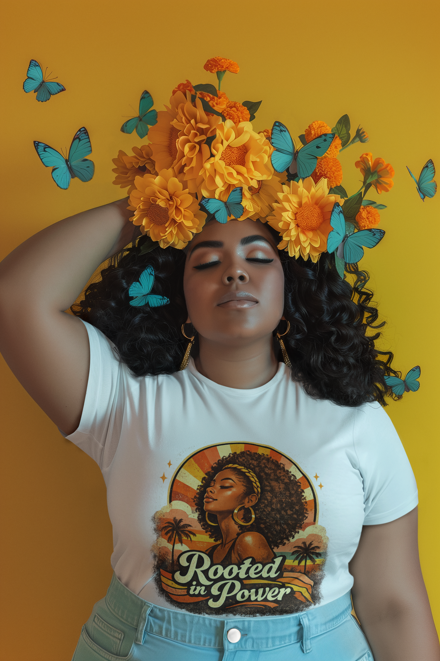 Vintage Black Woman Graphic T-Shirt, 70s Retro Streetwear Tee