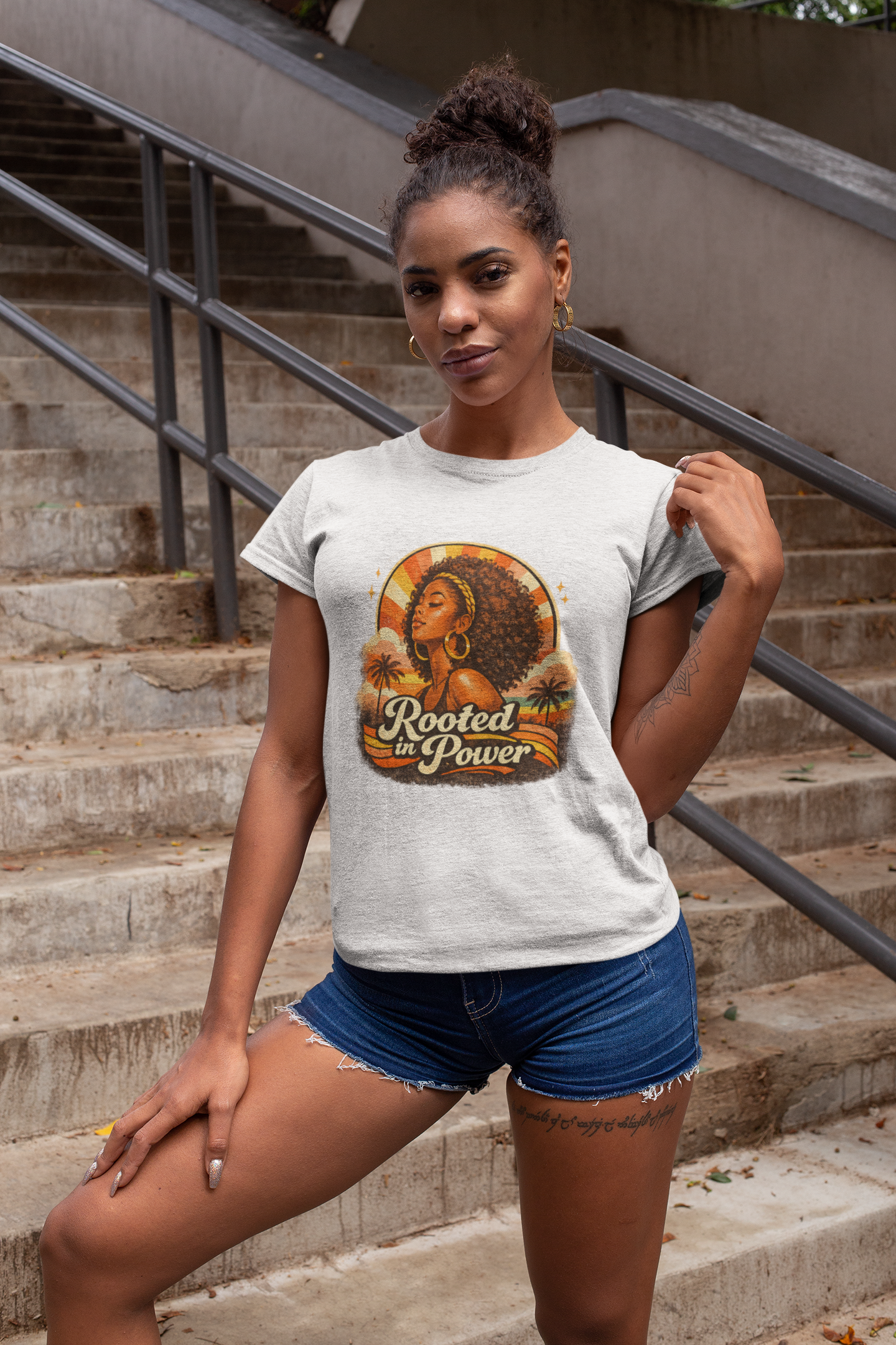 Vintage Black Woman Graphic T-Shirt, 70s Retro Streetwear Tee