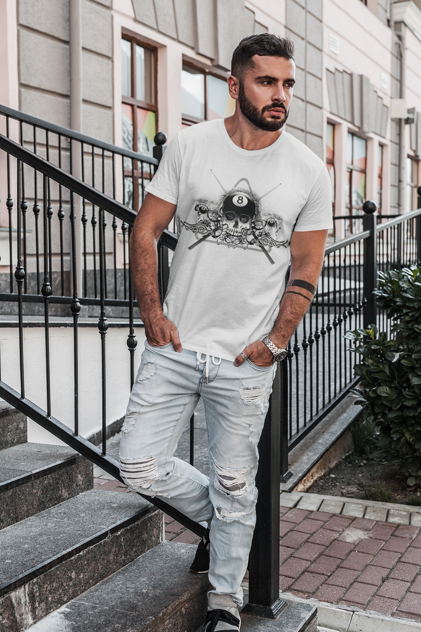 Deadly Break Skull 8 Ball T Shirt – Heavyweight Cotton Billiards Graphic Tee