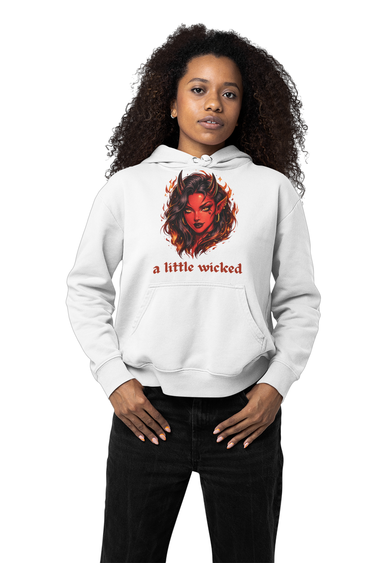 A Little Wicked Hoodie, Gothic Graphic Hoodie, Edgy Streetwear Sweatshirt, Alternative Fashion Pullover