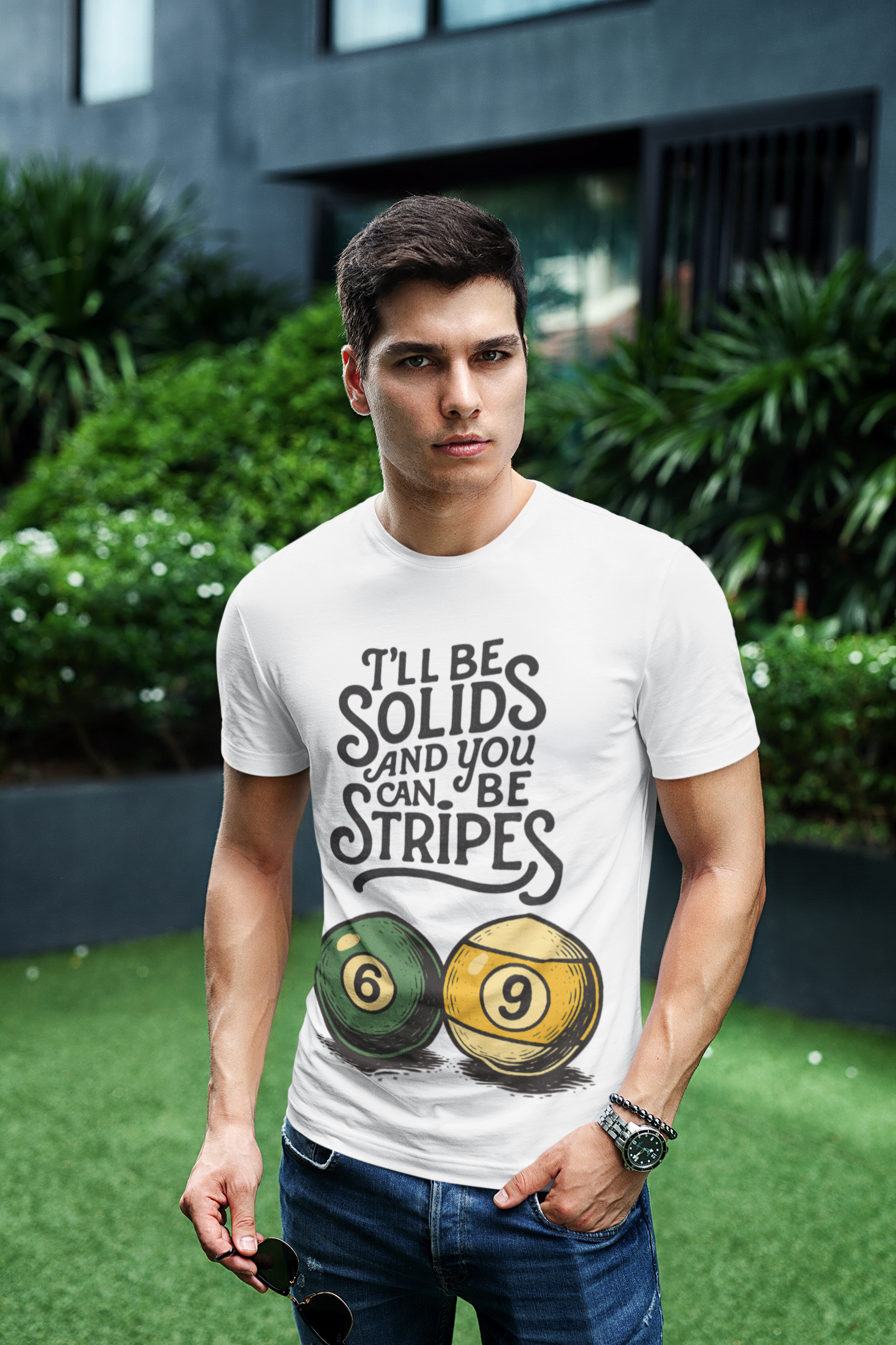 Billiards t shirt, pool hall shirt, solids and stripes tee, funny pool player shirt, 6 ball 9 ball tee
