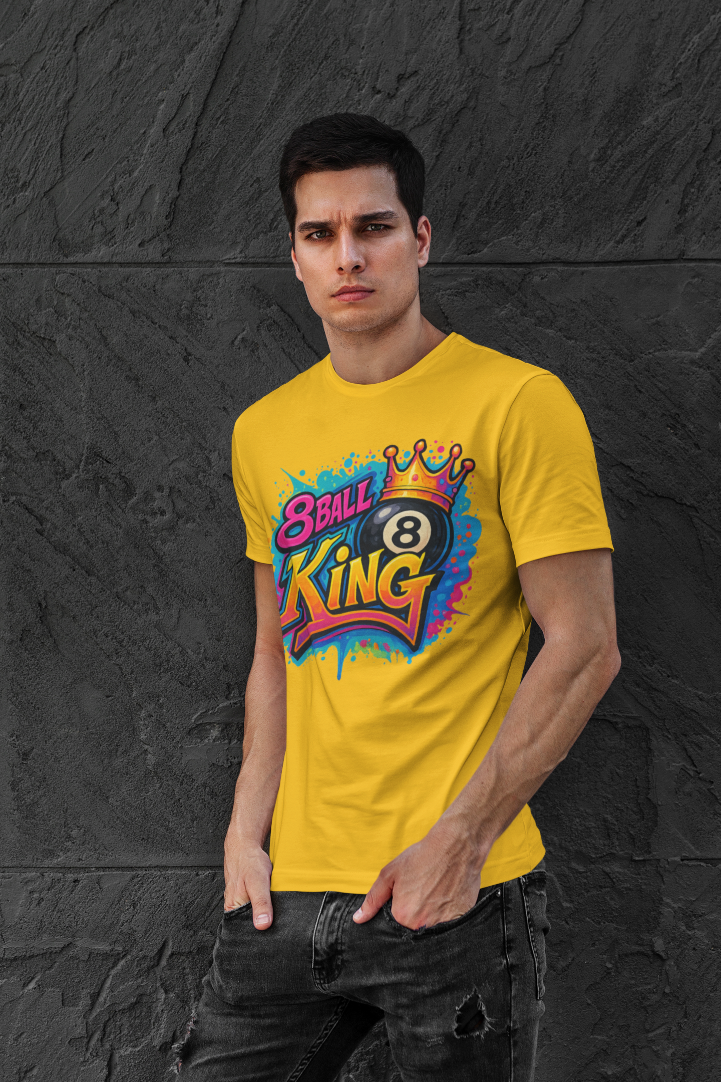 Graffiti Style 8 Ball King T-Shirt | Pool Billiards Streetwear Tee